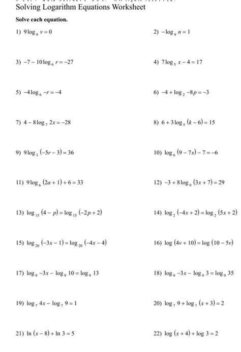 Logarithm Formula