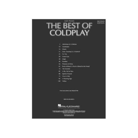 The Best of Coldplay for Easy Piano – Second Edition - Theme Music