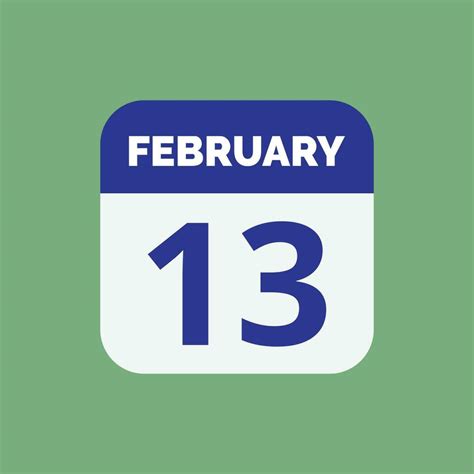 February 13 Calendar Date Icon 23393297 Vector Art at Vecteezy