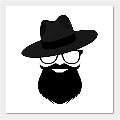 Beard Glasses Hat Man design -- Choose from our vast selection of art prints and posters to ...