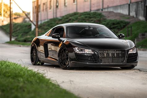 Bossy Mode On: Bespoke Black Audi R8 Fitted with LED Headlights — CARiD.com Gallery