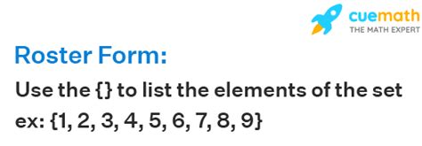 Roster Form - Meaning, Examples, Roster Form of Set | Roster Notation