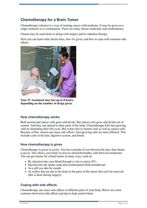 PDF - Chemotherapy for a Brain Tumor - HealthClips Online