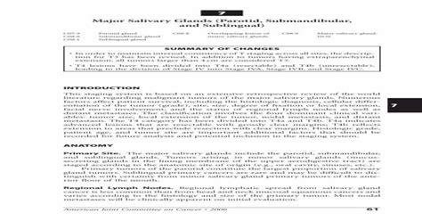 AJCC Cancer Staging Atlas || Major Salivary Glands (Parotid ...