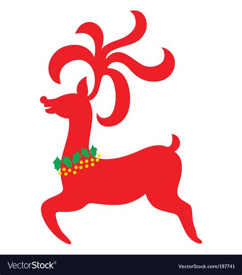 Reindeer silhouette Royalty Free Vector Image - VectorStock