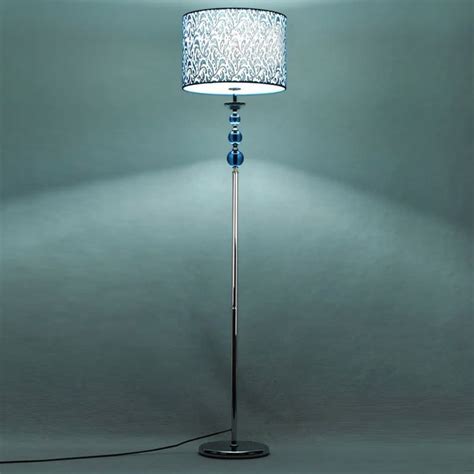 2017 Blue Crystal Fabric Living Room Floor Lamps European Simple Study Room Floor Lamp Bedroom ...