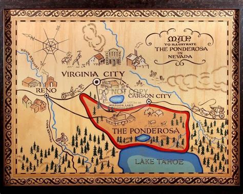 MAP OF THE PONDEROSA FROM THE NBC TV SERIES "BONANZA". Our photographs are high quality ...