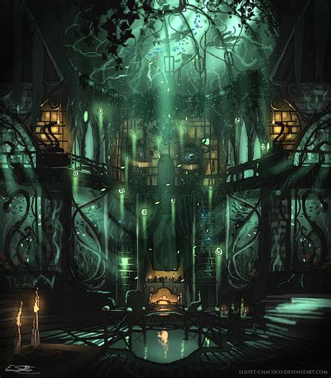 Slytherin Common Room by EliottSontot on DeviantArt