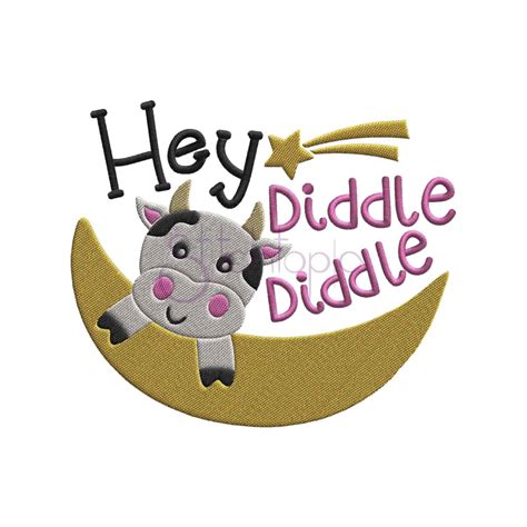 Nursery Rhymes Hey Diddle Diddle Embroidery Design - Stitchtopia