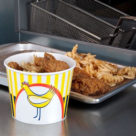 Choice 85 oz. Chicken Bucket with Lid - 25/Pack