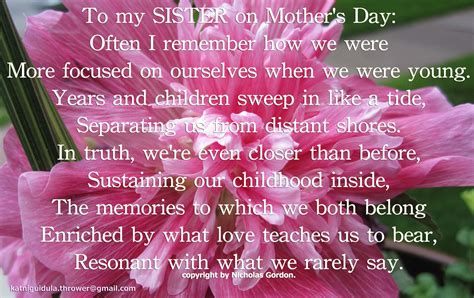 Happy Mother's Day Poems For Sisters