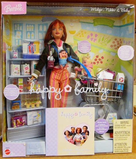 Barbie Happy Family MIDGE, NIKKI & Baby Doll GROCERY SHOPPING Set (2004)- Buy Online in United ...