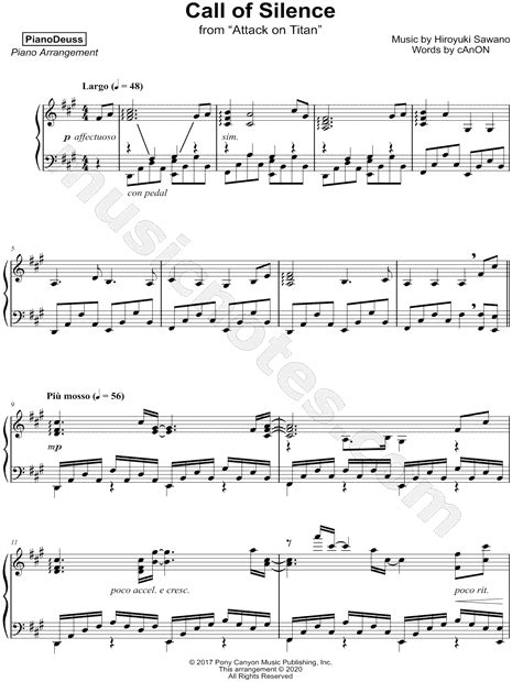 PianoDeuss "Call of Silence" Sheet Music (Piano Solo) in F# Minor ...