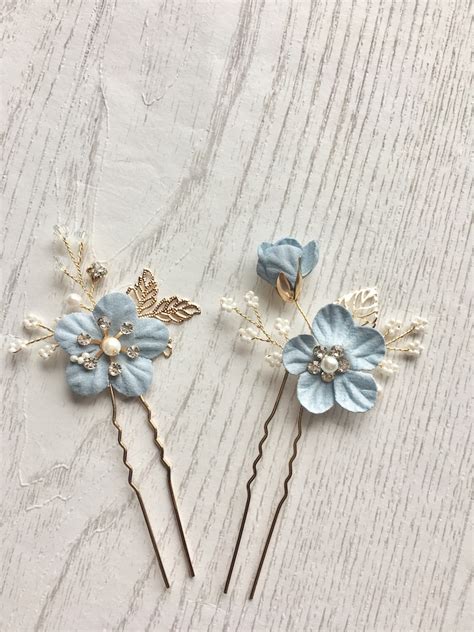 Blue Bridal Hair Pins for the something blue at the wedding/ | Etsy