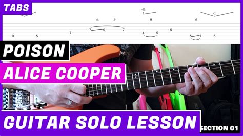 Alice Cooper - Poison | GUITAR SOLO LESSON | GUITAR TAB | TUTORIAL #42 - YouTube