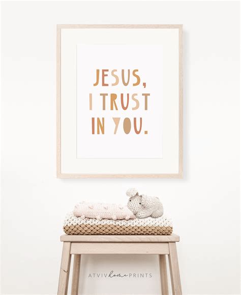 Jesus I trust in you print Jesus I trust you sign nursery | Etsy