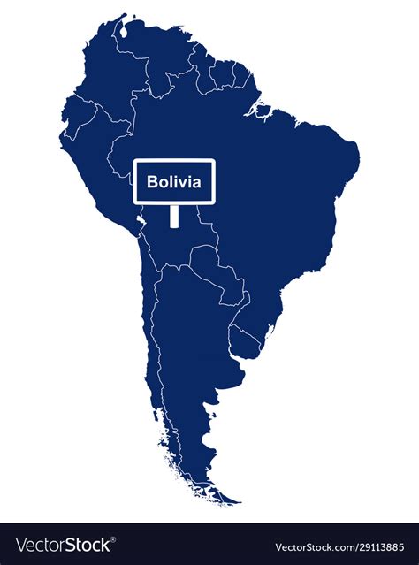 Bolivia with map south america and road sign Vector Image