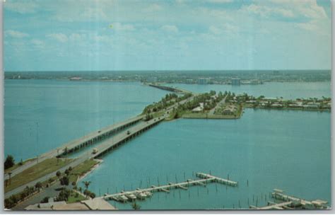 Vintage Postcard John Ringling Causeway Plymouth Harbor Sarasota ...