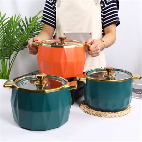 3/4/6L Ceramic Pots For Cooking Clay Pots For Cooking Cookware Ceramic Casserole Pot Cookware ...