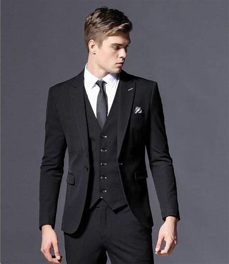 Men Suits Luxury Designer Formal Fashion Black 2 Piece Suit Wedding Groom Wear | Wedding suits ...