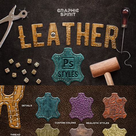 Leather Layer Styles For Photoshop - Master Bundles