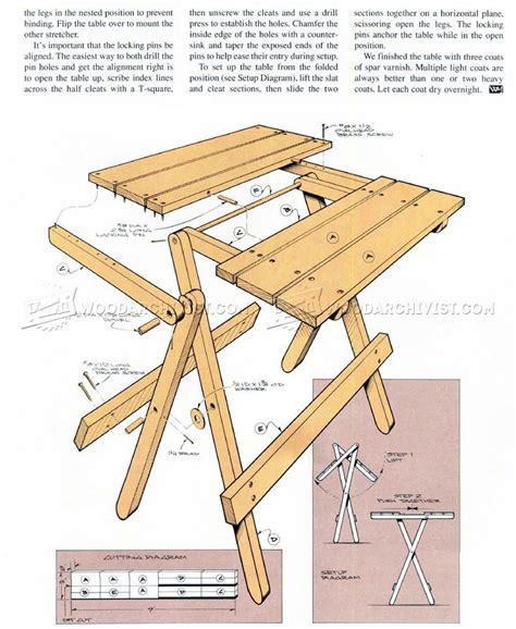 Folding Table Plans • WoodArchivist