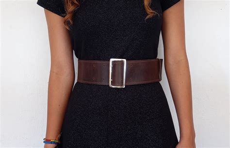 Dark brown wide leather belt Waist belt Womens leather belt | Etsy