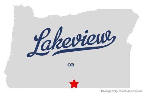 Map of Lakeview, OR, Oregon