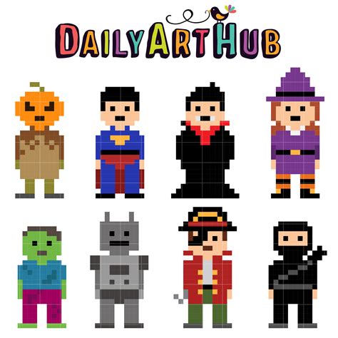 Pixel Characters Clip Art Set – Daily Art Hub – Free Clip Art Everyday