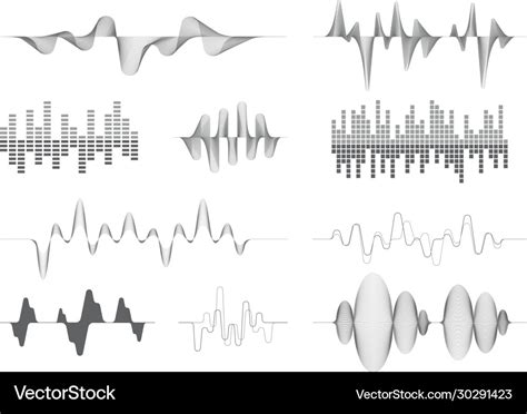 Sound waves music audio visualization song Vector Image