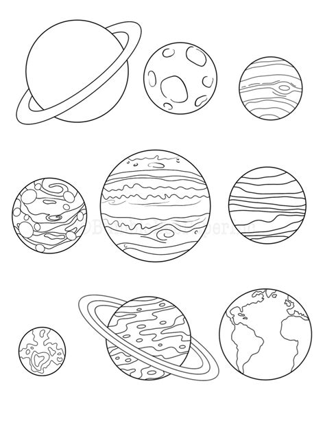 Nine Planets Coloring Page/wall Art - Etsy