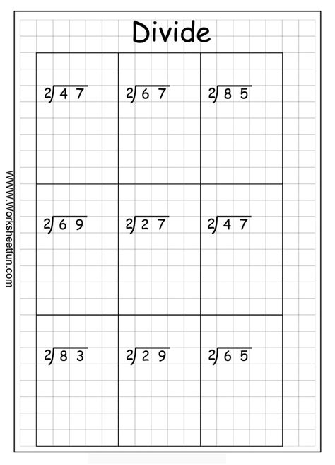 Long Division – 2 Digits By 1 Digit – With Remainders – 8 Worksheets ...