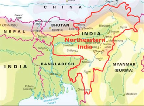 Northeastern States Map India