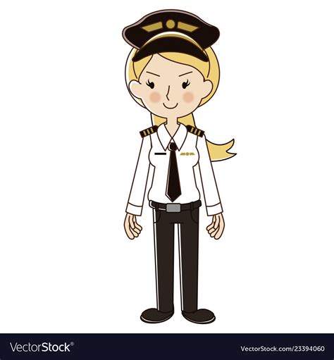 Occupations woman pilot Royalty Free Vector Image