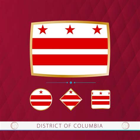 Set of District of Columbia flags with gold frame for use at sporting ...