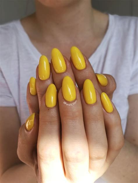 Bright Mustard Yellow Gelpolish Nails - 'Halo' from Madam Glam | Yellow ...