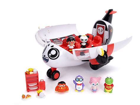 Jada Toys Ryan's World Helicopter With Combo Panda Figure, 6 Feature Vehicle Red ...