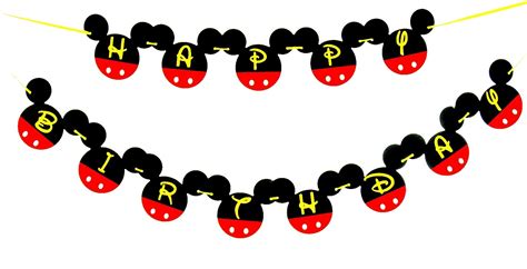 Buy Mickey Mouse Birthday Banner | Mickey Mouse Birthday Decorations | Happy Birthday Banner ...