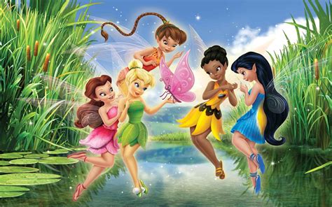 Tinker Bell Disney Fairies Lake Green Reeds Photo Hd Wallpaper For ...