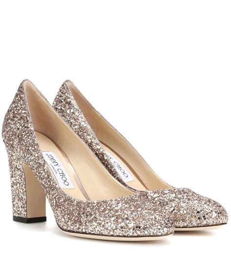 Jimmy Choo Billie 85 Glitter Pumps in Pink - Lyst