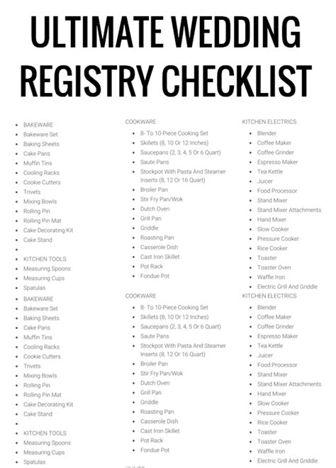 wedding registry checklist | Best wedding registry, Wedding registry checklist, Wedding checklist