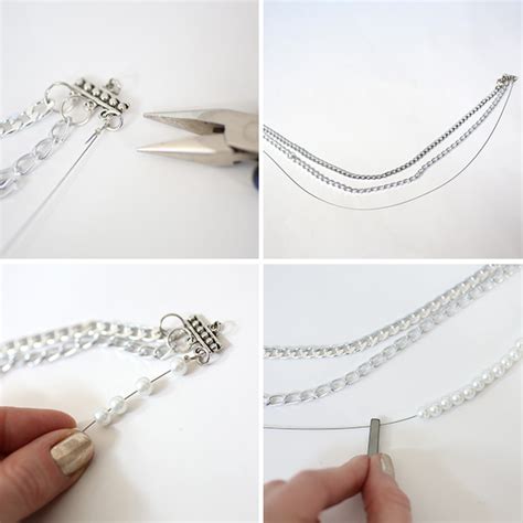 DIY Pearl and Chain Spike Choker (and How to Finish a Necklace with Crimp Beads) - Chic Creative ...