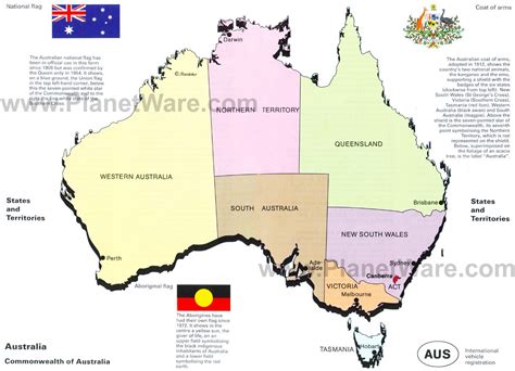 Map of Australia - States and Territories | PlanetWare