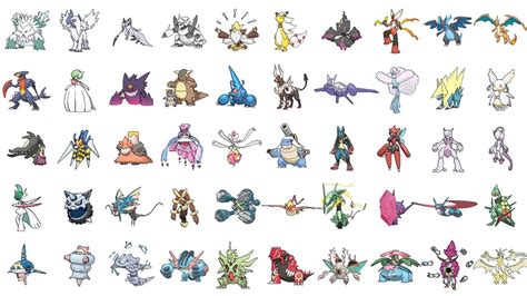 All Mega Evolutions Pokemon Types & Height Comparison - YouTube