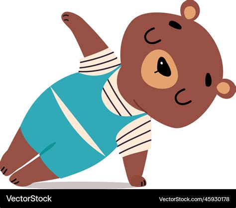 Cute funny bear doing yoga adorable animal Vector Image