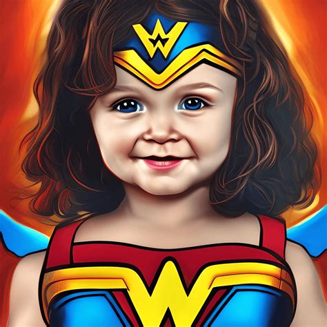 Cute Adorable Super Hero Baby Wonder Woman Baby Symmetrical Hyper · Creative Fabrica