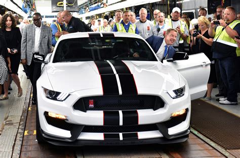 First Ford Mustang Shelby GT350Rs Roll Off The Line At Flat Rock Plant