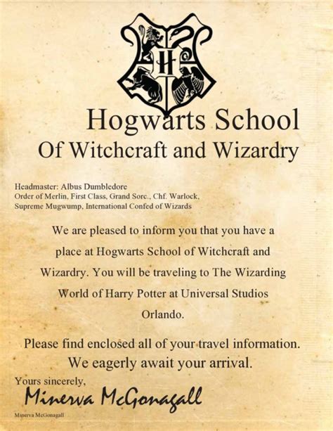 29 Printable Hogwarts Acceptance Letter Templates