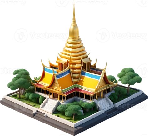 AI generated thai buddhist temple illustration, png, Wat Pho 35090254 PNG