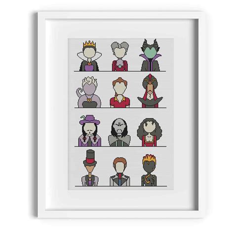 Disney Villains Cross Stitch Pattern – Happy Sloth Patterns